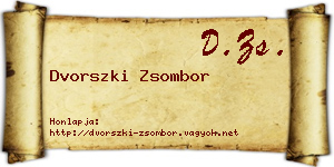Dvorszki Zsombor névjegykártya